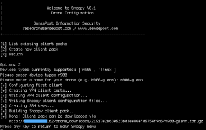 snoopy_server_dronepack001 Creating a drone pack
