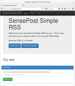 The index page had a feed tester feature, this allowed loading of external XML formatted feeds.