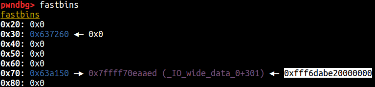 Fastbins analysis after memory corruption