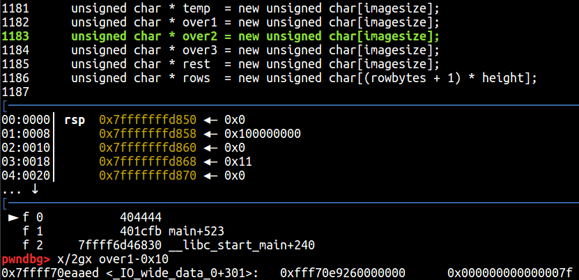 Variable over1 is on a controlled position by the attacker